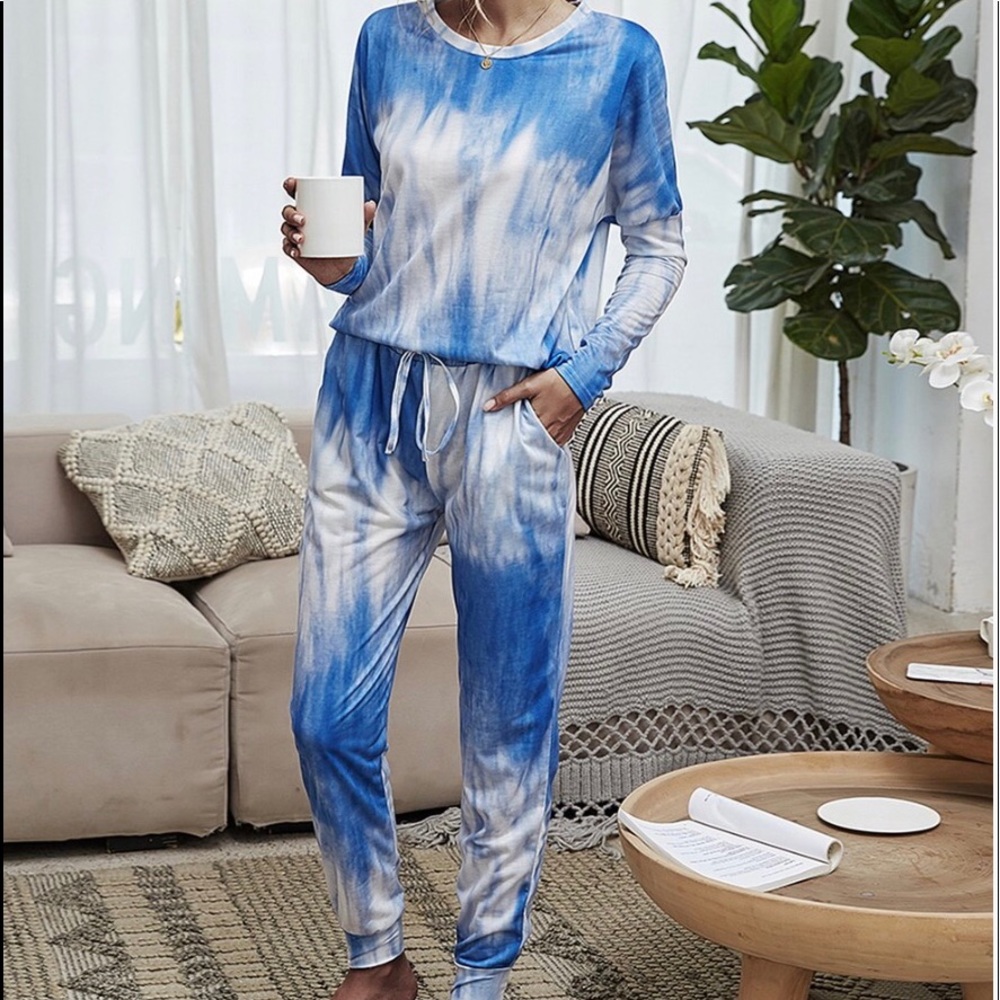 Blue Tie-Dye Long Sleeve Tee & Joggers